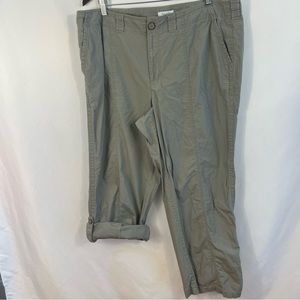 Kate Hill Pants Woman's Plus Size 16W Straight Leg Pockets Cotton Gray Capri